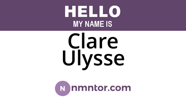 Clare Ulysse