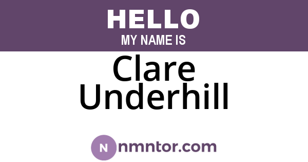 Clare Underhill