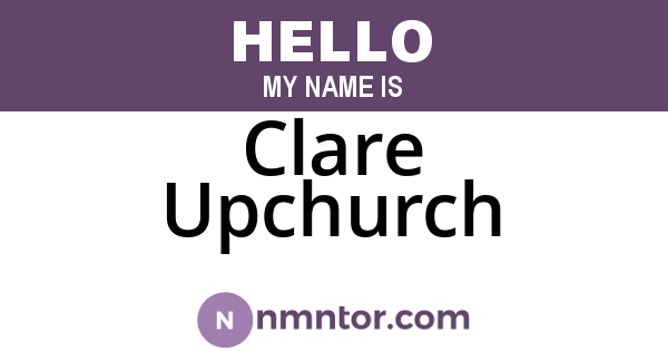 Clare Upchurch