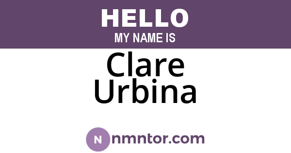 Clare Urbina