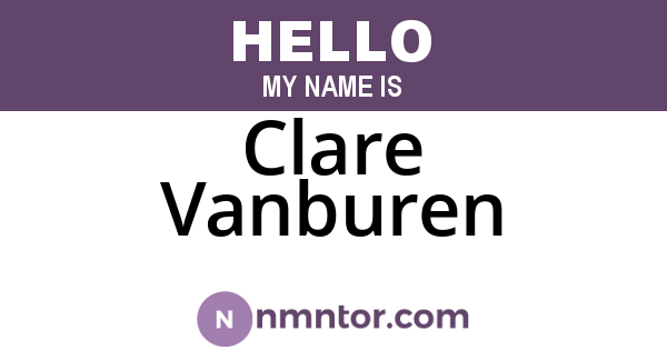 Clare Vanburen