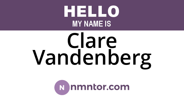 Clare Vandenberg
