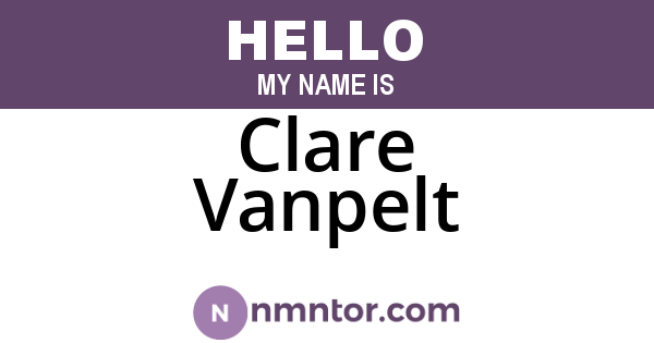 Clare Vanpelt