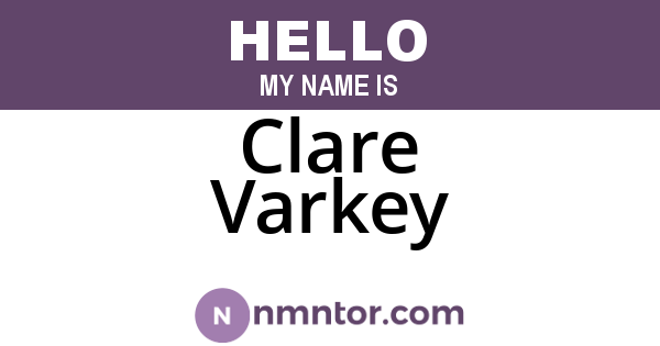 Clare Varkey