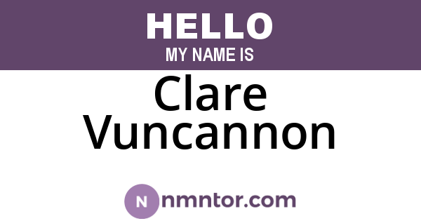 Clare Vuncannon