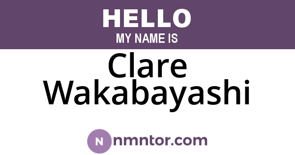Clare Wakabayashi