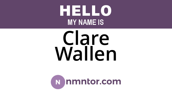 Clare Wallen