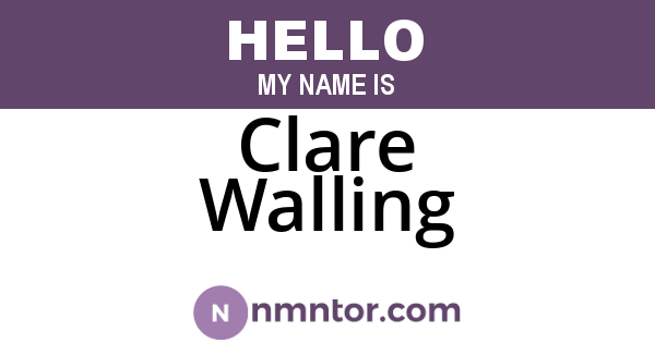 Clare Walling