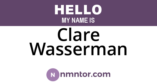Clare Wasserman
