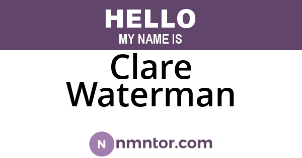 Clare Waterman