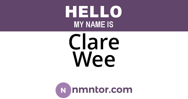 Clare Wee