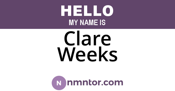Clare Weeks