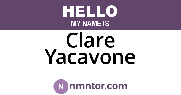 Clare Yacavone