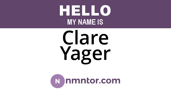 Clare Yager