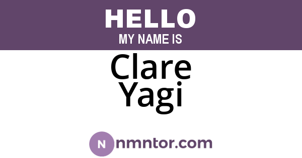 Clare Yagi
