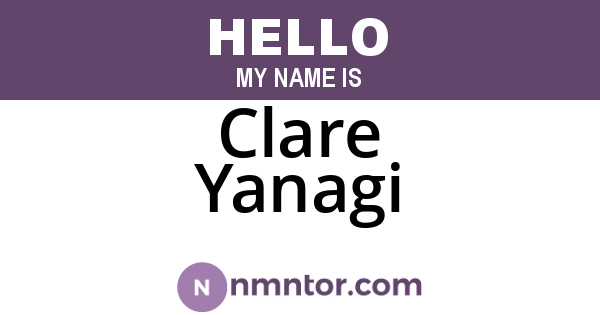 Clare Yanagi