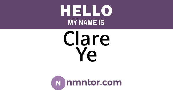 Clare Ye