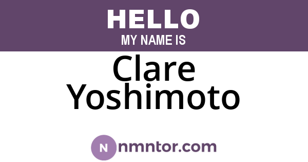 Clare Yoshimoto