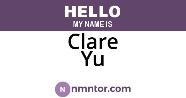 Clare Yu