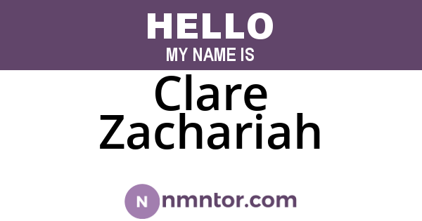 Clare Zachariah