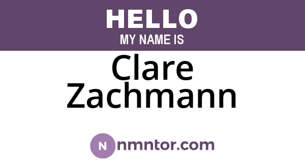 Clare Zachmann