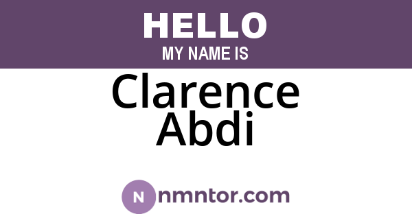 Clarence Abdi