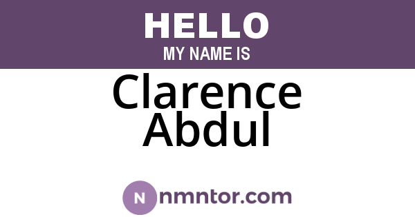 Clarence Abdul