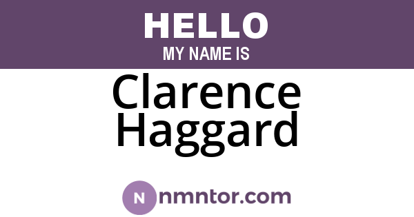 Clarence Haggard