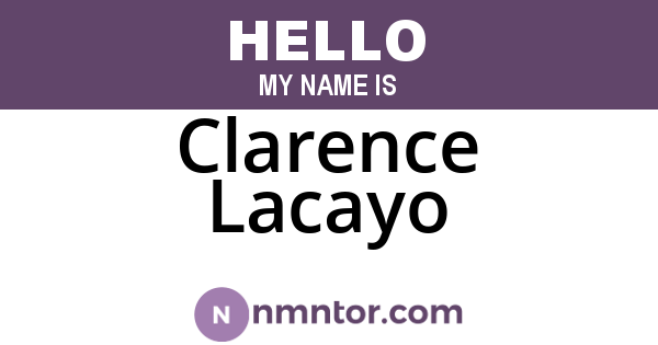 Clarence Lacayo