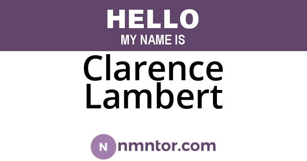 Clarence Lambert