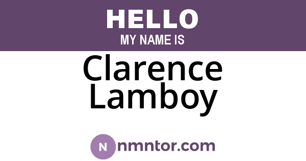 Clarence Lamboy