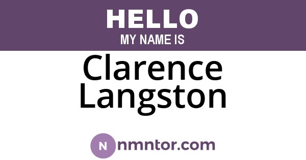 Clarence Langston