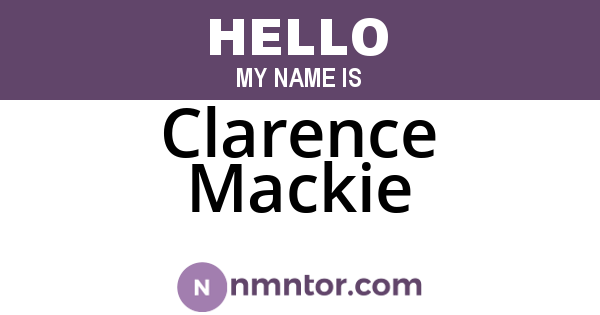 Clarence Mackie