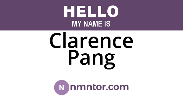 Clarence Pang