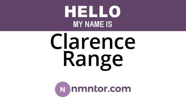 Clarence Range