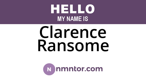Clarence Ransome