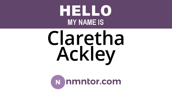 Claretha Ackley