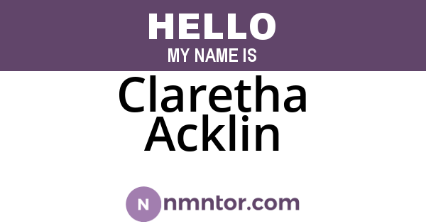 Claretha Acklin