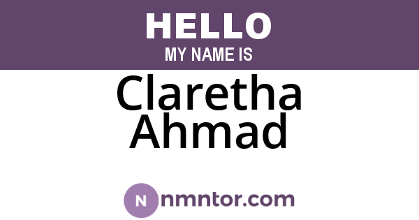 Claretha Ahmad