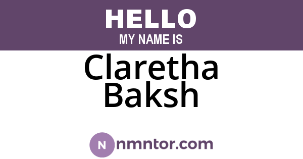 Claretha Baksh