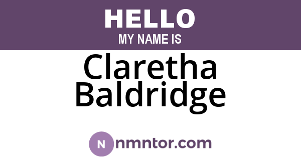 Claretha Baldridge