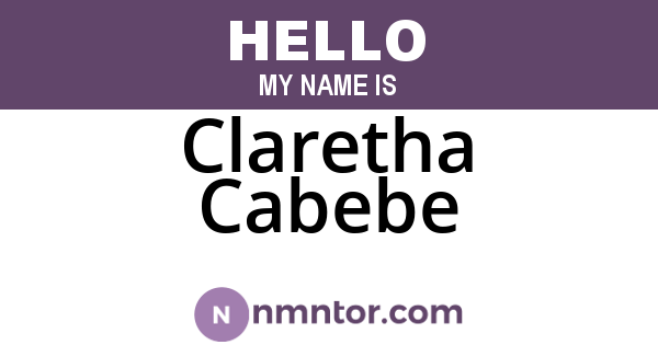 Claretha Cabebe