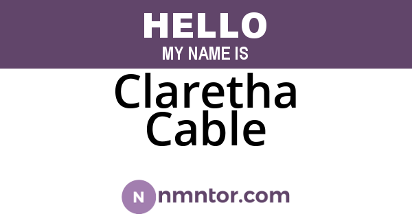 Claretha Cable