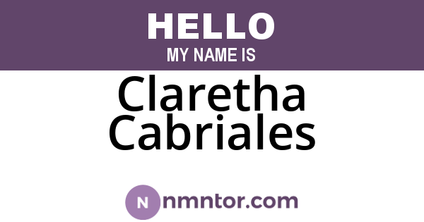 Claretha Cabriales