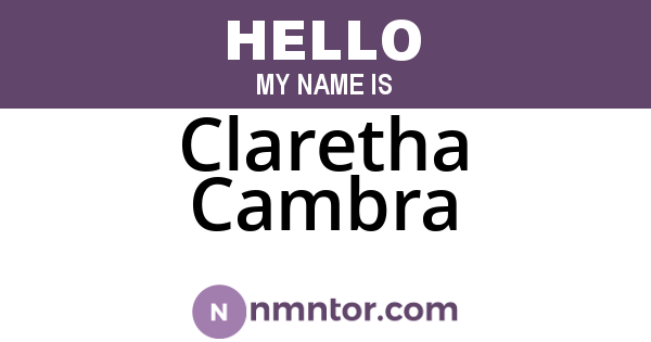 Claretha Cambra