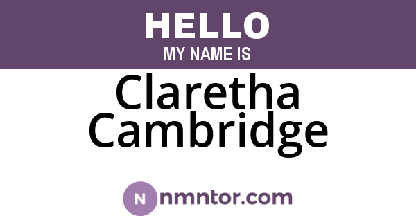 Claretha Cambridge
