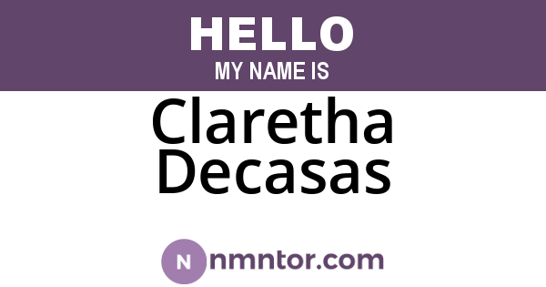 Claretha Decasas