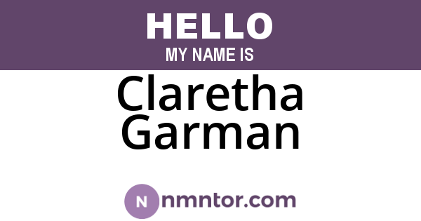 Claretha Garman