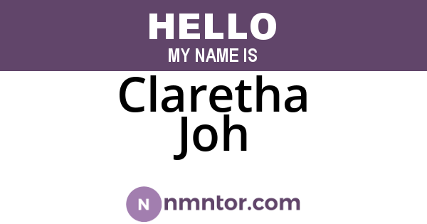 Claretha Joh