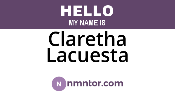 Claretha Lacuesta